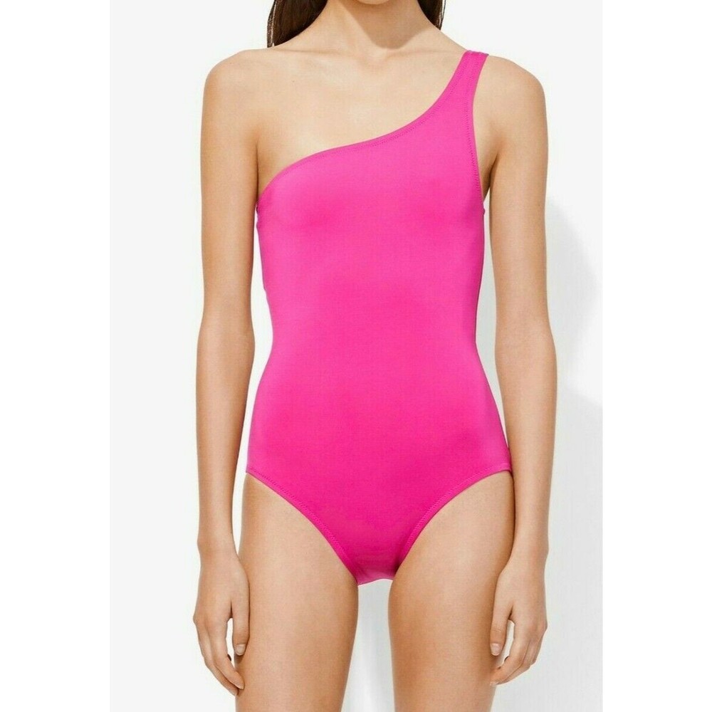 NWT PROENZA SCHOULER M One Piece Swimsuit one shoulder hot pink maillot